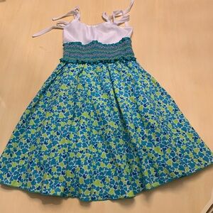 Floral Blue and Green Dress